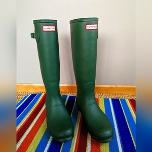 Hunter Original Women's Tall Rain Boots, color: Olive Leaf, size: 10